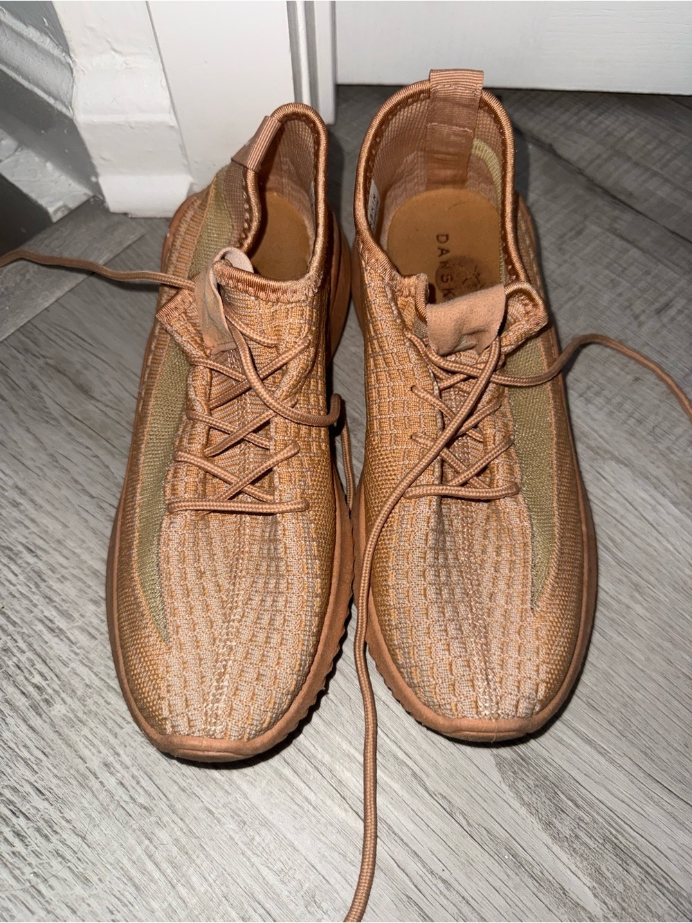 Danskin Women's Knit Athletic Sneakers in Copper Tan